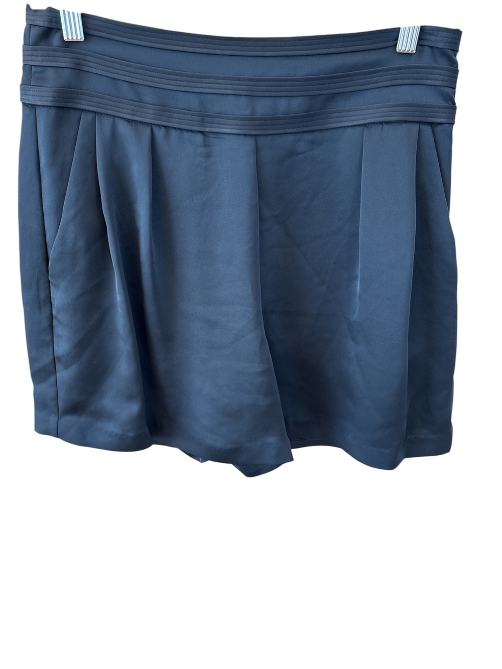 Ramy Brook Black Pleated Shorts with Stitched Waistband